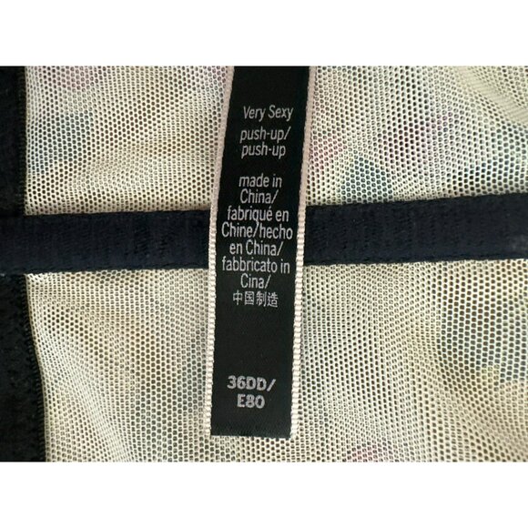 Victoria's Secret Very Sexy Push-Up 36DD Pink Floral Black Lace Corset Bustier - Picture 7 of 9